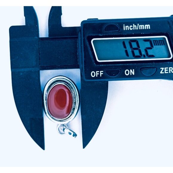 Vintage Sterling Silver 925 Carnelian Oval Pendant 7.8g 18x29mm Estate Jewelry - Picture 5 of 9